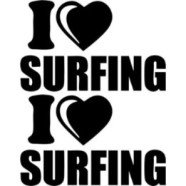 Buy I Love Surfing Vinyl Decal Sticker Online