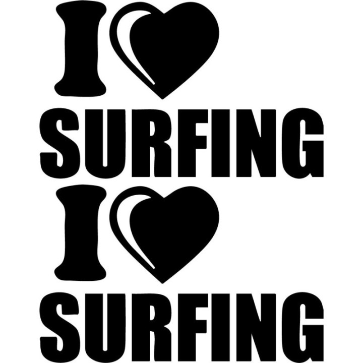 Buy I Love Surfing Vinyl Decal Sticker Online