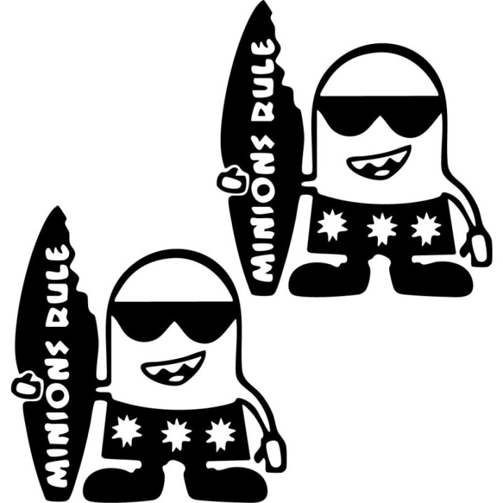 Buy Minions Rule Surf Surfing Vinyl Sticker Decal Online