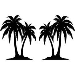 Palm Tree Stickers – Tropical Beach Silhouette Decals (2-Pack)