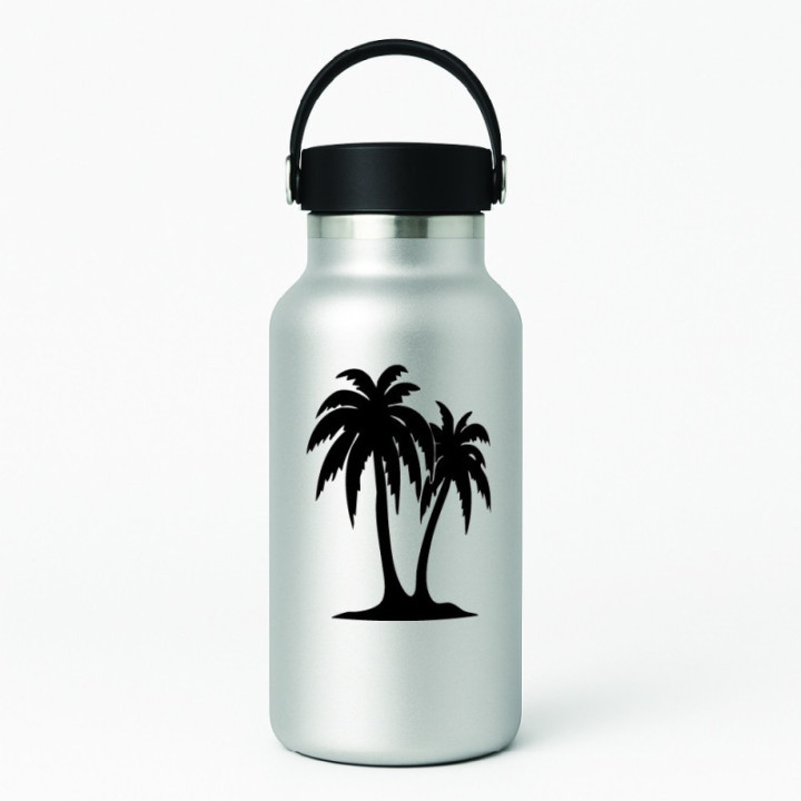 Palm Tree Stickers – Tropical Beach Silhouette Decals (2-Pack)