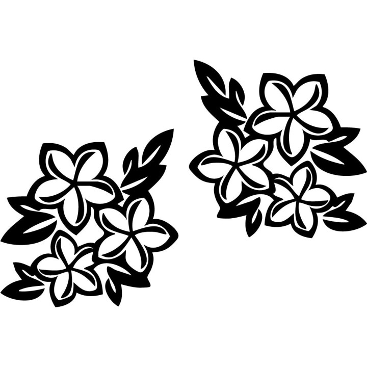 Plumeria Flower Stickers – Tropical Frangipani Decals (2-Pack)