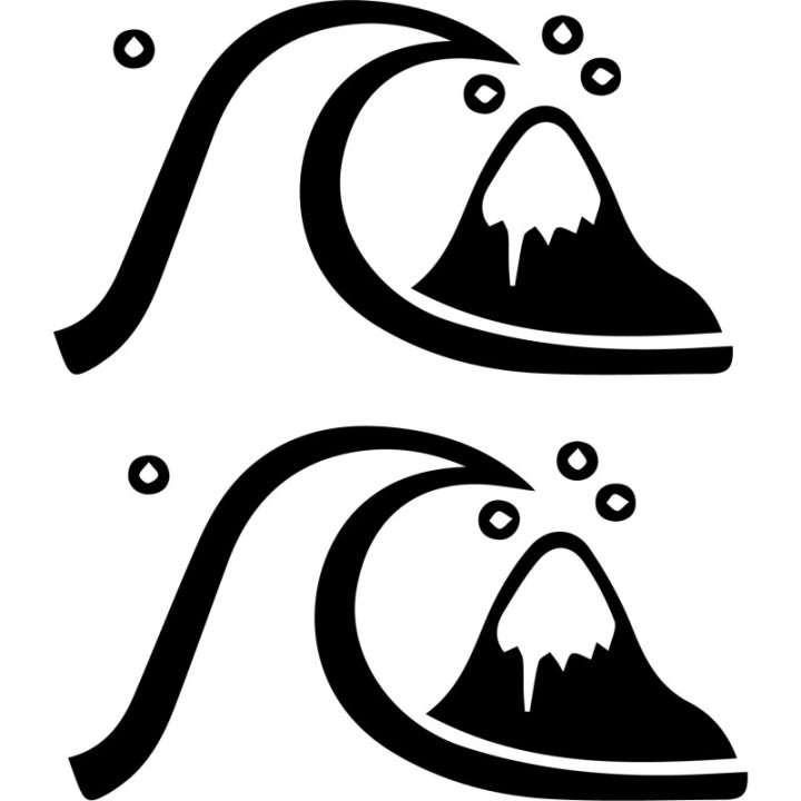 Quiksilver Wave Stickers – Surf Snow Skate Vinyl Decals (2-Pack)