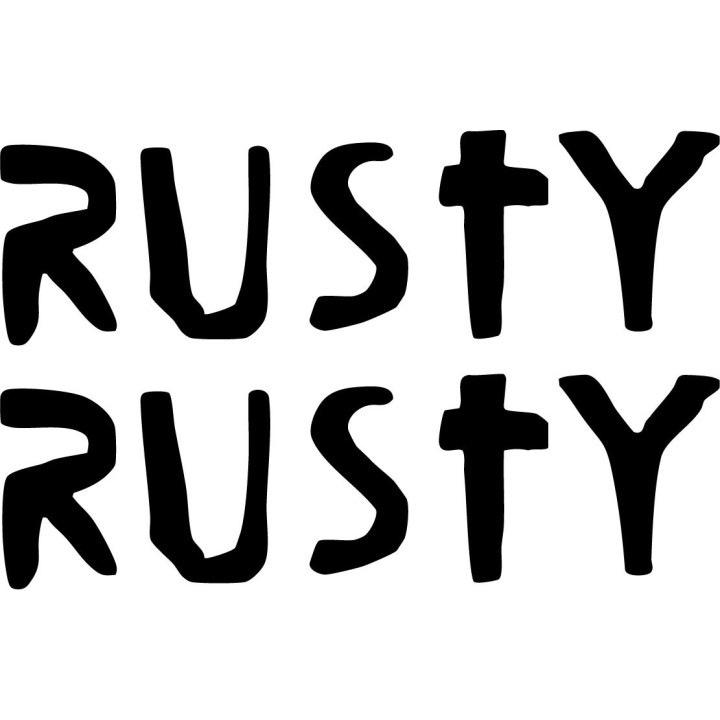 Buy Rusty Rough Text Surfing Decal Sticker Online