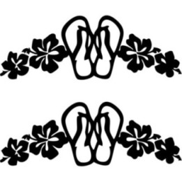 Buy Sandals Hibiscus Die Cut Vinyl Decal Online