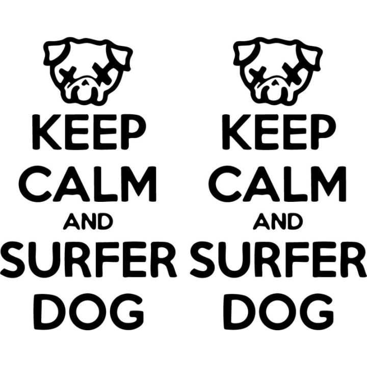 Buy Saying Keep Calm And Surfer Dog Vinyl Decal Sticker Online