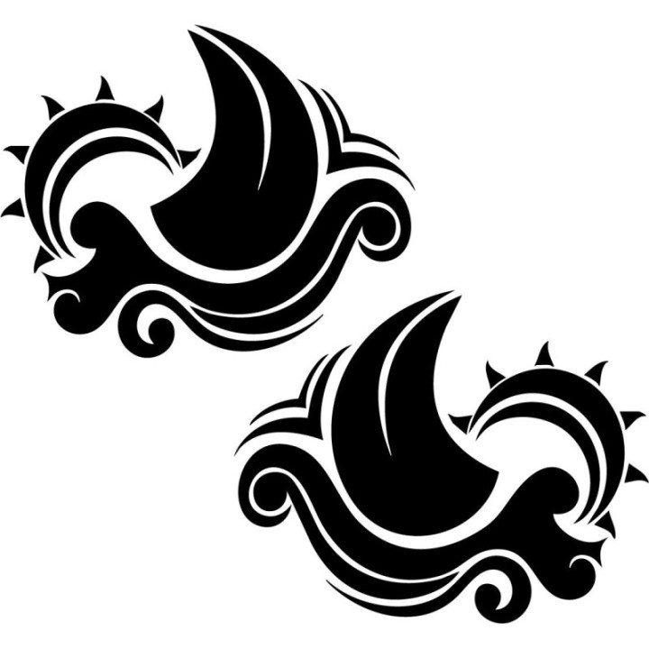 Buy Sun And Waves Sticker Vinyl Decal Online