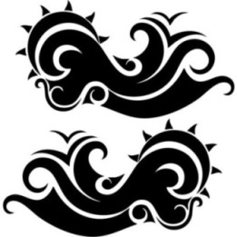 Rising Sun Over Waves Stickers – Surf Ocean Lifestyle Decals (2-Pack)