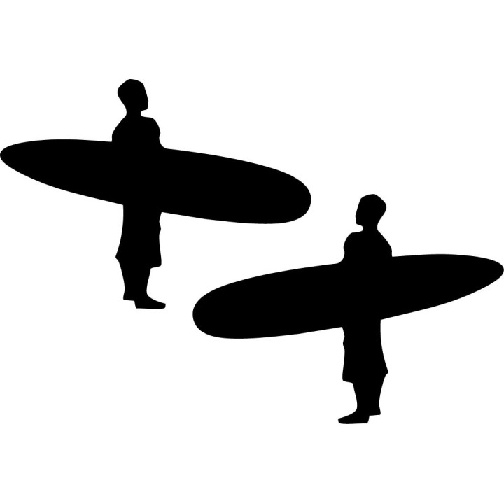 Classic Surfer Icon Stickers – Surf Culture Vinyl Decals (2-Pack)