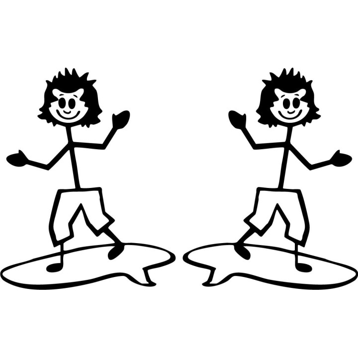 Buy Surfing Sport Stick Figure 1 Decal Sticker Online
