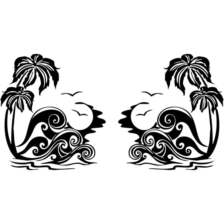 Buy Waves Die Cut Vinyl Decal Online