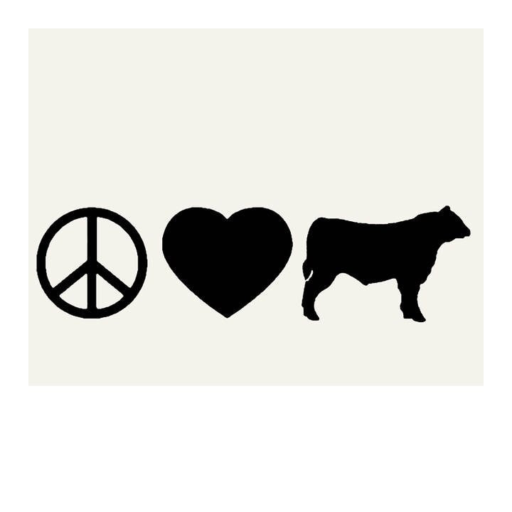 Peace Love Cattle Stickers – Cow Farm Decals (2-Pack)