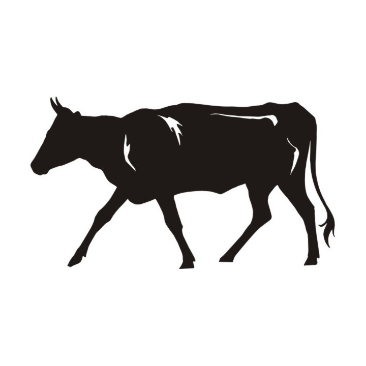 Cow Silhouette Stickers – Walking Cattle Decals (2-Pack)