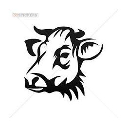 Cow Head Stickers – Tribal Cattle Decals (2-Pack)