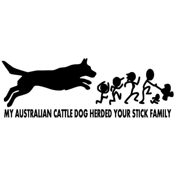 Australian Cattle Dog Stickers – Herded Stick Family (2-Pack)