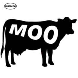 Cow MOO Stickers – Funny Cattle Farm Decals (2-Pack)