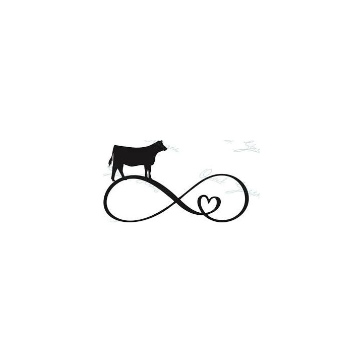 Cow Infinity Heart Stickers – Farm Cattle Decals (2-Pack)