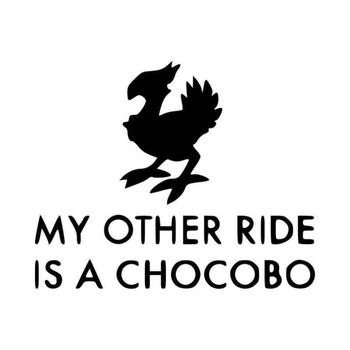 My Other Ride Is A Chocobo Stickers – FF7 FF14 (2-Pack)