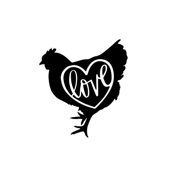 Chicken Love Heart Stickers – Hen Decals (2-Pack)