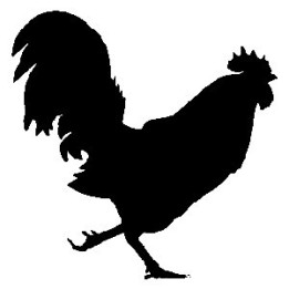 Rooster Chicken Stickers – Cockerel Silhouette Decals (2-Pack)