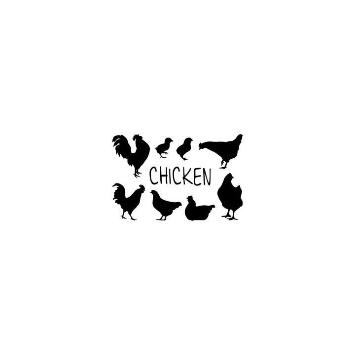 Chicken Silhouette Stickers – Rooster Hen Decals (2-Pack)