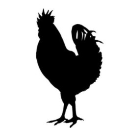 Rooster Silhouette Stickers – Cockerel Chicken Decals (2-Pack)