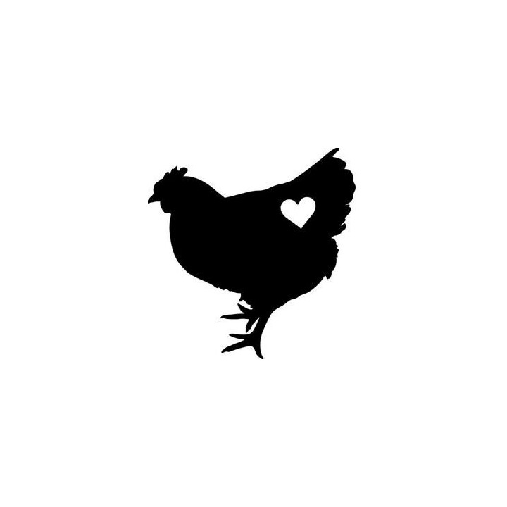 Chicken Heart Stickers – Hen Silhouette Decals (2-Pack)