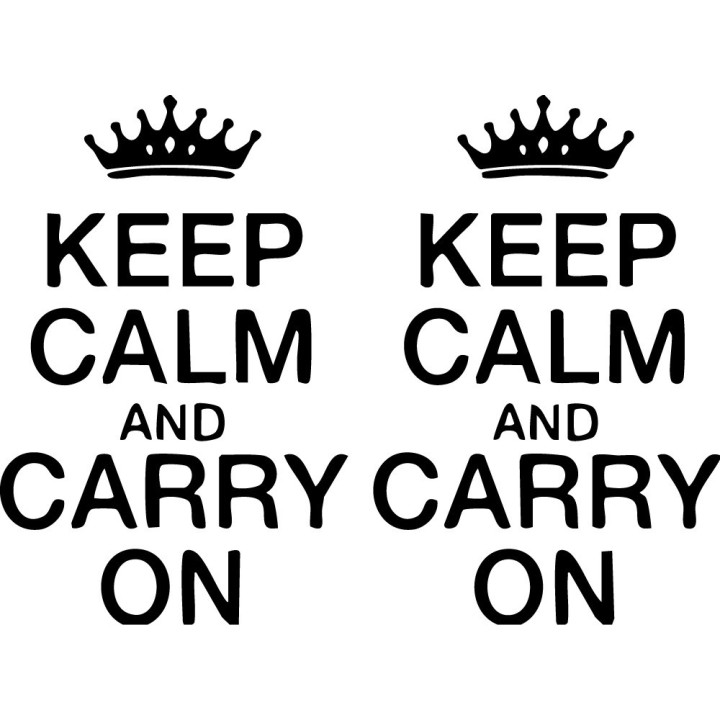 Keep Calm and Carry On Stickers – Crown Decals (2-Pack)