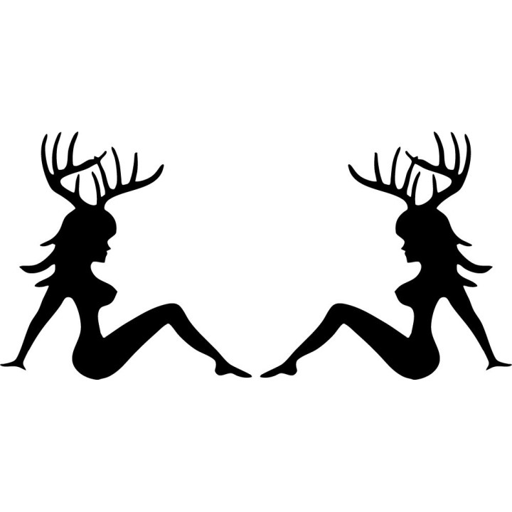 Buck Deer V56 Stickers – Antler Heart Hunting Nature Decals (2-Pack)