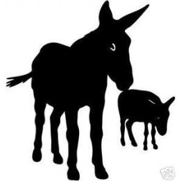 Donkey & Foal Silhouette Stickers – Farm Decals (2-Pack)