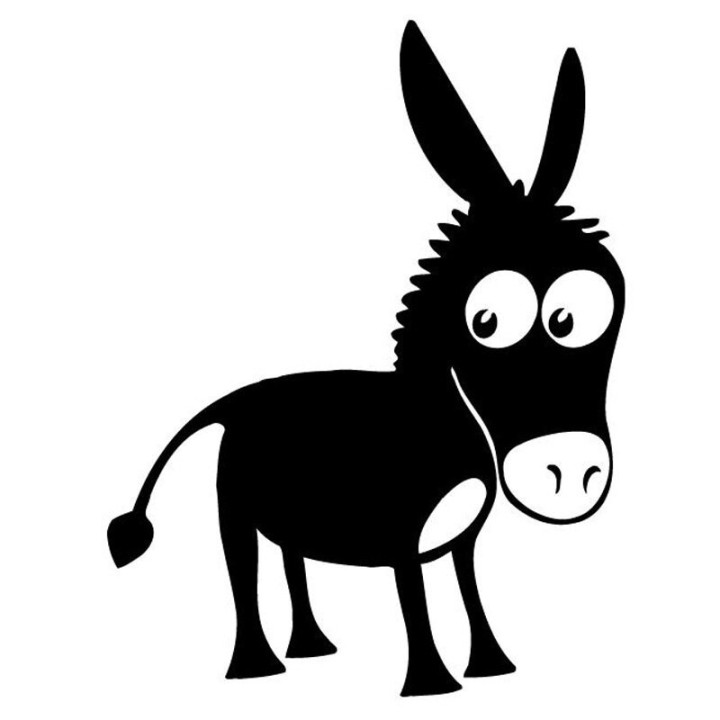 Cute Donkey Stickers – Cartoon Farm Animal Decals (2-Pack)