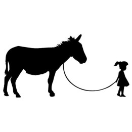 Donkey & Girl Silhouette Stickers – Farm Decals (2-Pack)