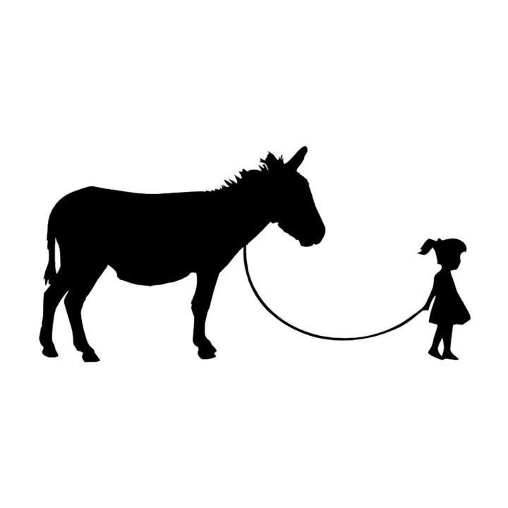 Donkey & Girl Silhouette Stickers – Farm Decals (2-Pack)