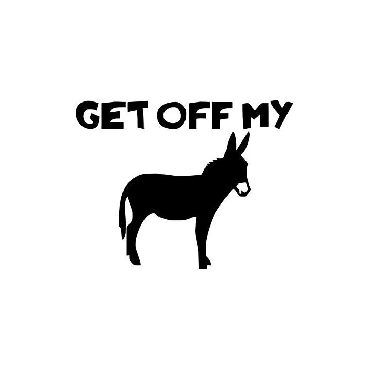 Get Off My Donkey Stickers – Funny Donkey Decals (2-Pack)