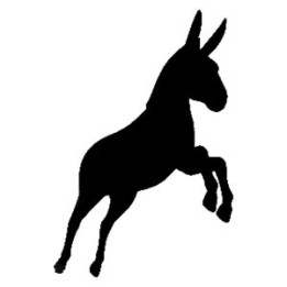 Donkey Stickers – Rearing Burro Silhouette Decals (2-Pack)