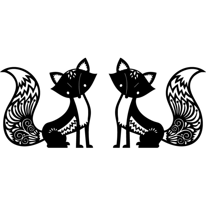Fox Silhouette Stickers V17 – Wildlife Car Window Van Decals (2-Pack)