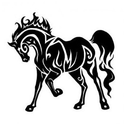 Tribal Flame Horse Stickers – Stallion Decals (2-Pack)
