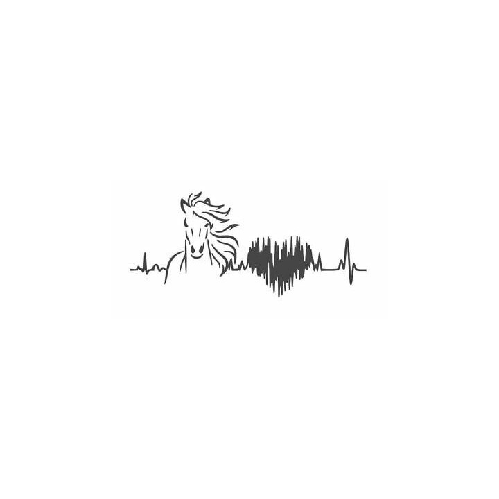 Horse Heartbeat Stickers – Equine EKG Pulse Decals (2-Pack)