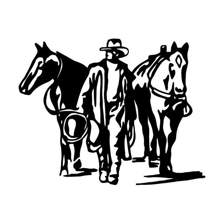 Cowboy & Horses Stickers – Western Equestrian Decals (2-Pack)