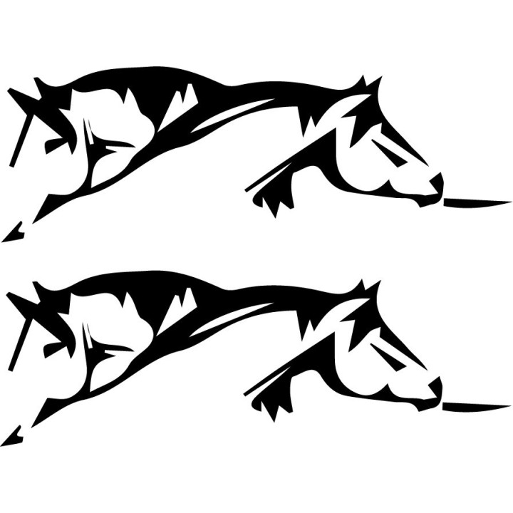 Running Horse Stickers – Mustang Spirit Decals (2-Pack)