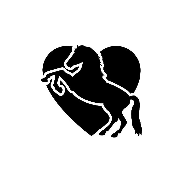 Horse Heart Stickers – Rearing Horse Decals (2-Pack)