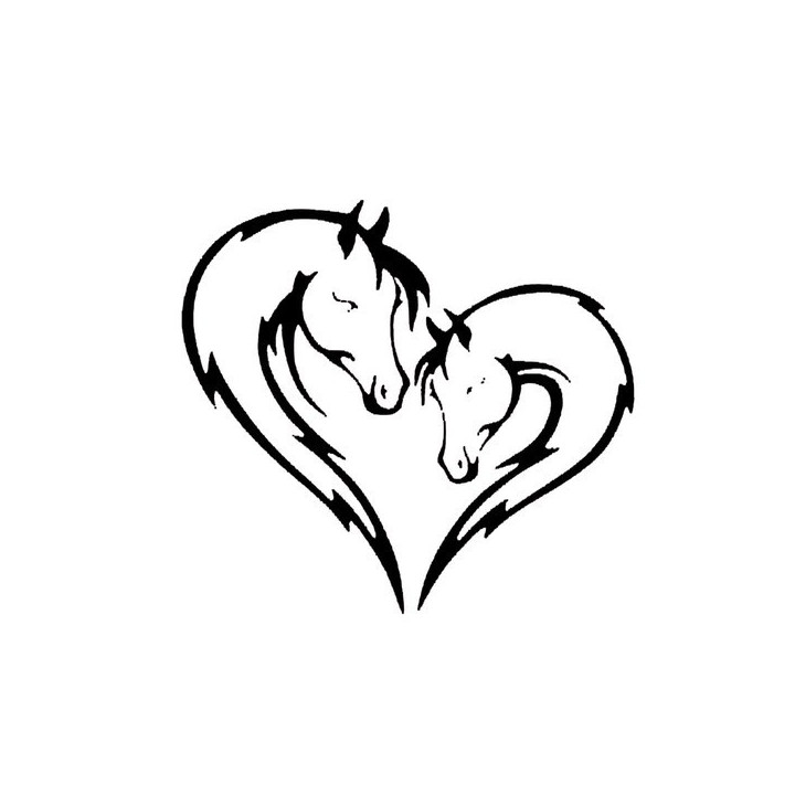 Horse Heart Stickers – Mare & Foal Love Decals (2-Pack)