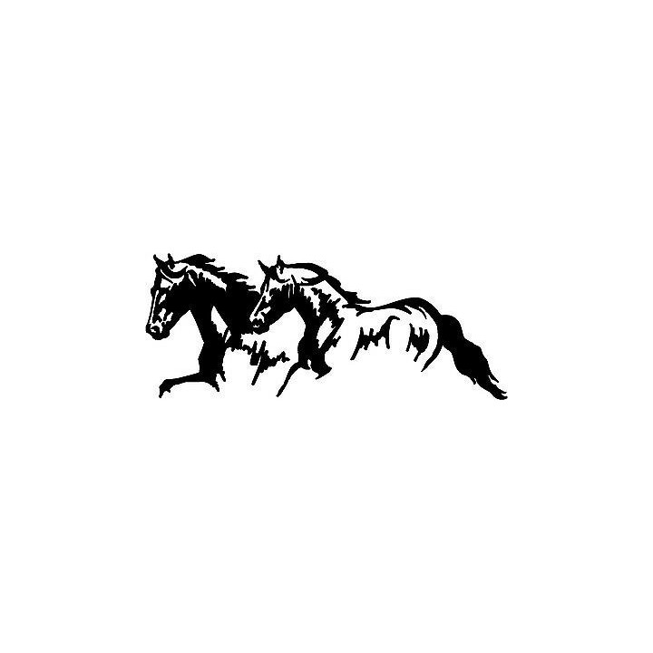 Horse Stickers – Running Horses Silhouette Decals (2-Pack)