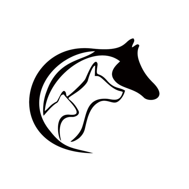 Horse Dog Cat Silhouette Stickers – Pet Decals (2-Pack)