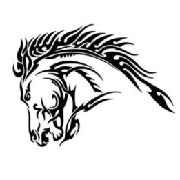 Tribal Horse Stickers – Flaming Mane Decals (2-Pack)