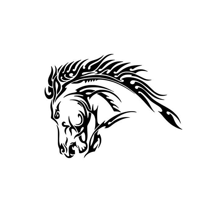 Tribal Horse Stickers – Flaming Mane Decals (2-Pack)