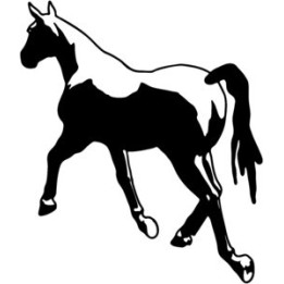 Horse Stickers – Trotting Pinto Equestrian Decals (2-Pack)