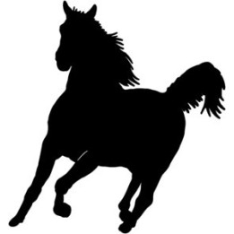 Running Horse Silhouette Stickers – Equestrian Decals (2-Pack)