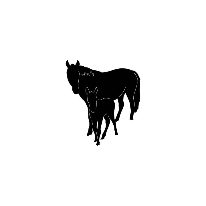 Mare & Foal Horse Stickers – Silhouette Decals (2-Pack)