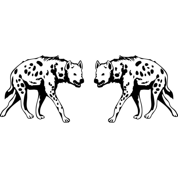 Hyena V2 Stickers – Spotted Hyena Wildlife Vinyl Decals (2-Pack)